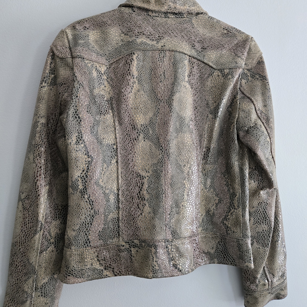 Women's Snakeskin Leather Jacket - Picture 4 of 10